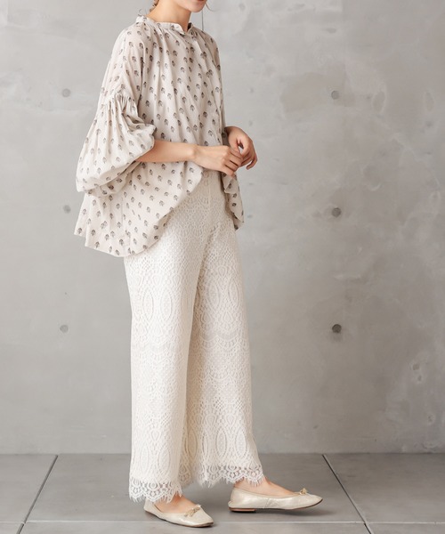 PUAL CE CIN(ピュアルセシン)の「小花ギャザーブラウス(シャツ/ブラウス・レディース・チャコールグレー/グレー/ライトベージュ・FREE)」の18枚目の写真