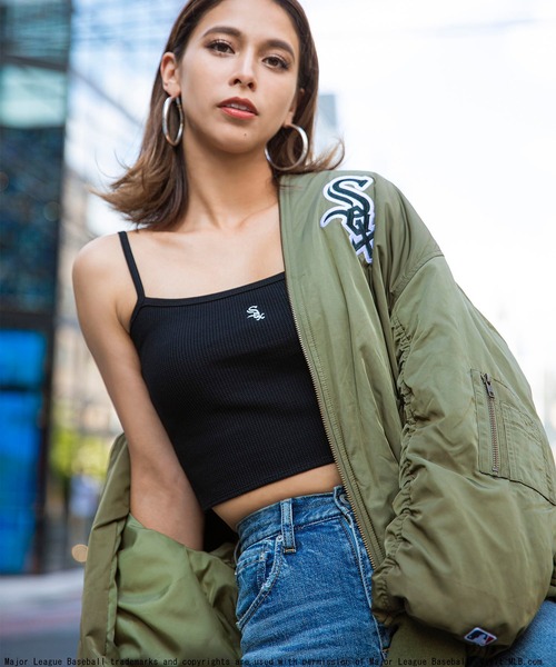 BACK TO THE FIELD（バック トゥー ザ フィールド）の「【MLB】ワンポイントロゴキャミソール（キャミソール・レディース・ブラック/グレー/オフホワイト/グリーン・FREE）」の6枚目の写真