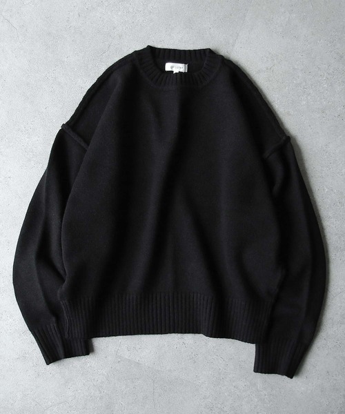 Chillfar（チルファー）の「シームオーバーサイズニット（ニット/セーター・レディース・ブラック/ベージュ/ブラウン/グレー/アイボリー/レンガ・MEDIUM/LARGE）」の13枚目の写真