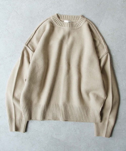 Chillfar（チルファー）の「シームオーバーサイズニット（ニット/セーター・レディース・ブラック/ベージュ/ブラウン/グレー/アイボリー/レンガ・MEDIUM/LARGE）」の16枚目の写真