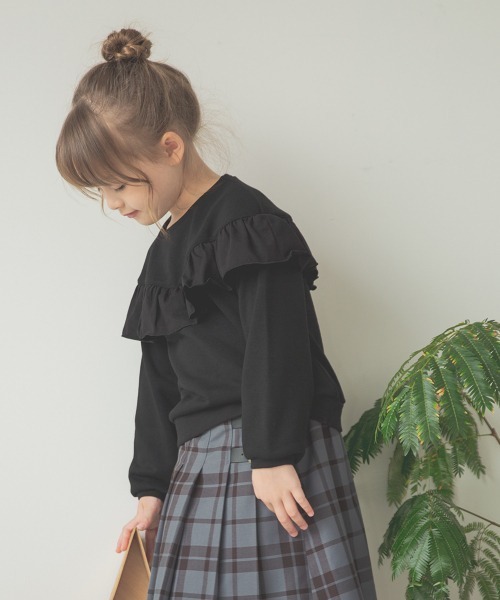 GLOBAL WORK(グローバルワーク)の「【キッズ】速乾DRYフリルスウェット/918294(Tシャツ/カットソー・キッズ・ブラック/オフホワイト/ライトグリーン/ライトパープル・100cm/130cm/110cm/120cm/140cm)」の2枚目の写真