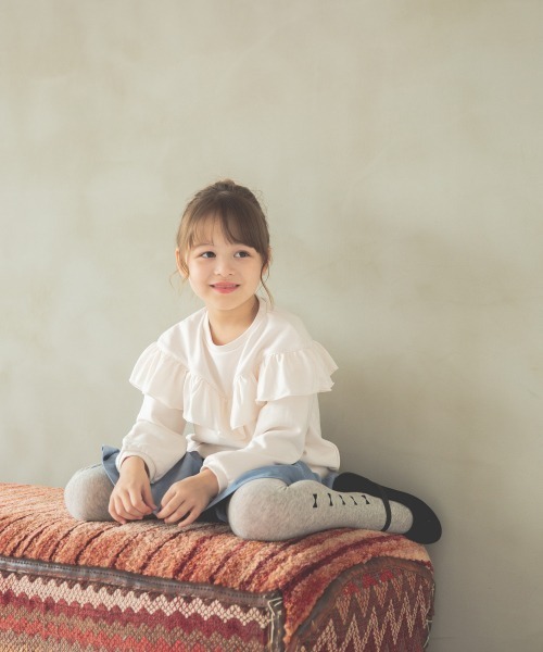 GLOBAL WORK(グローバルワーク)の「【キッズ】速乾DRYフリルスウェット/918294(Tシャツ/カットソー・キッズ・ブラック/オフホワイト/ライトグリーン/ライトパープル・100cm/130cm/110cm/120cm/140cm)」の6枚目の写真