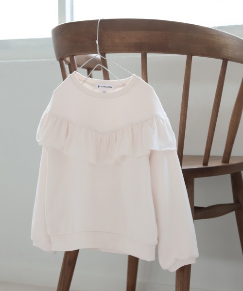 GLOBAL WORK(グローバルワーク)の「【キッズ】速乾DRYフリルスウェット/918294(Tシャツ/カットソー・キッズ・ブラック/オフホワイト/ライトグリーン/ライトパープル・100cm/130cm/110cm/120cm/140cm)」の14枚目の写真