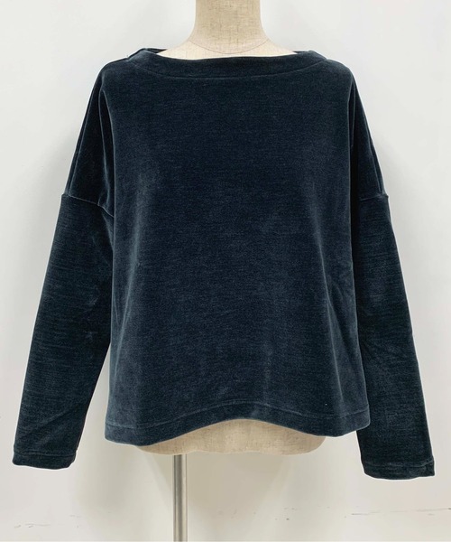 PICCIN（ピッチン）の「ベロアプルオーバー（Tシャツ/カットソー・レディース・ダークグリーン/ネイビー/モカ・M）」の8枚目の写真