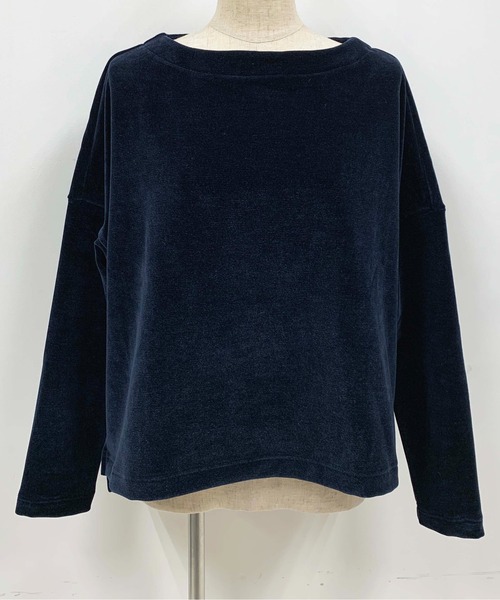 PICCIN（ピッチン）の「ベロアプルオーバー（Tシャツ/カットソー・レディース・ダークグリーン/ネイビー/モカ・M）」の14枚目の写真
