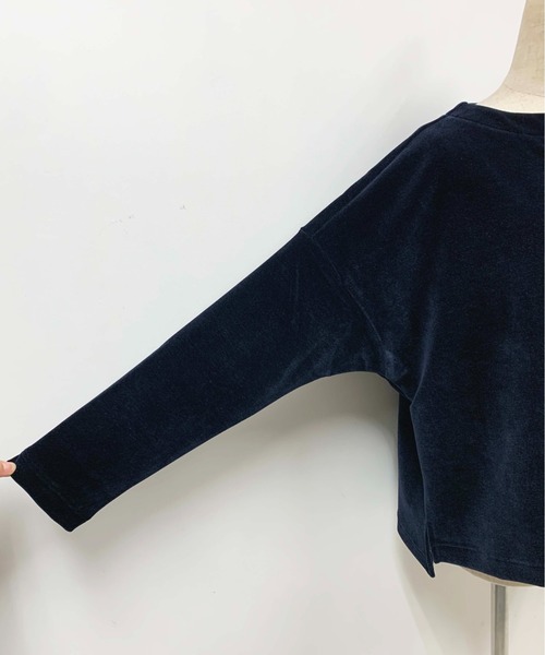PICCIN（ピッチン）の「ベロアプルオーバー（Tシャツ/カットソー・レディース・ダークグリーン/ネイビー/モカ・M）」の19枚目の写真