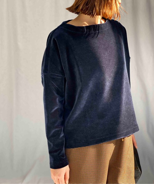 PICCIN（ピッチン）の「ベロアプルオーバー（Tシャツ/カットソー・レディース・ダークグリーン/ネイビー/モカ・M）」の20枚目の写真
