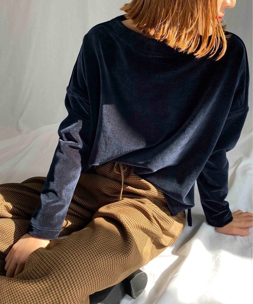 PICCIN（ピッチン）の「ベロアプルオーバー（Tシャツ/カットソー・レディース・ダークグリーン/ネイビー/モカ・M）」の10枚目の写真