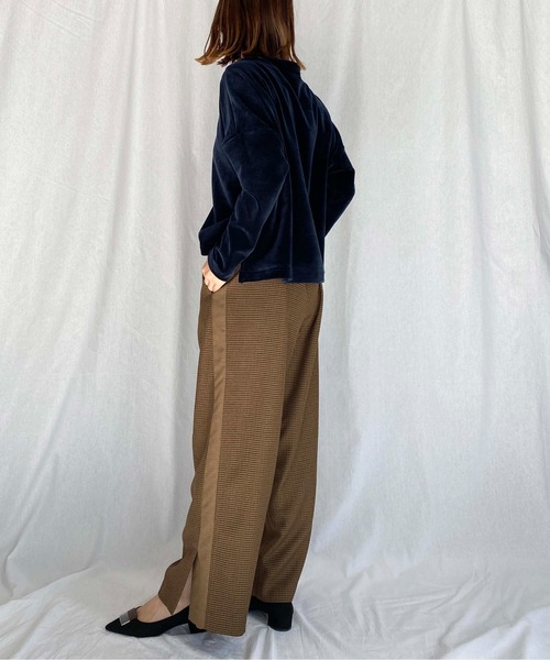 PICCIN（ピッチン）の「ベロアプルオーバー（Tシャツ/カットソー・レディース・ダークグリーン/ネイビー/モカ・M）」の15枚目の写真