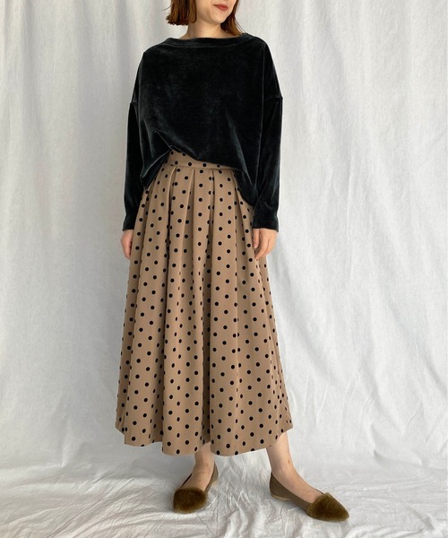 PICCIN（ピッチン）の「ベロアプルオーバー（Tシャツ/カットソー・レディース・ダークグリーン/ネイビー/モカ・M）」の13枚目の写真