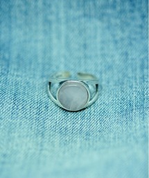 【blatto 925silver】925silver サークル型ストーン リング フリーサイズ