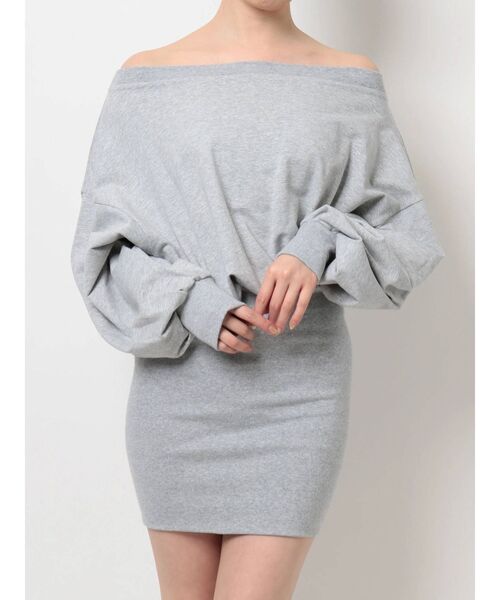 GYDA（ジェイダ）の「ドッキングオフショルスウェットワンピ（ワンピース・レディース・オフホワイト/グレー/ピンク/ベージュ・FREE）」の12枚目の写真