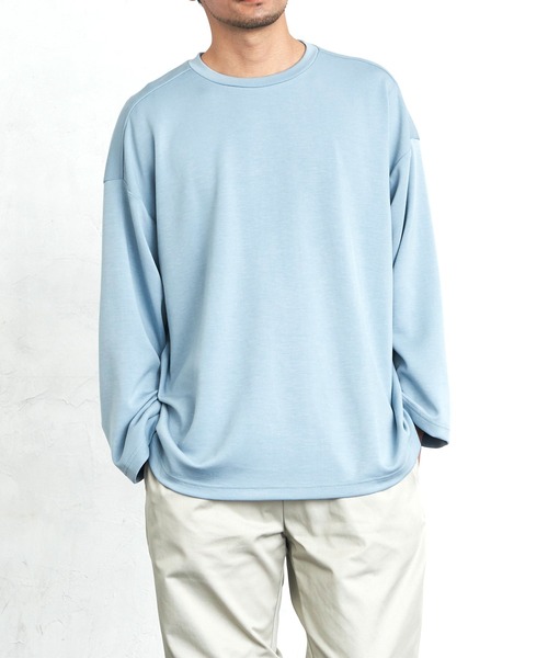 Loungewear tokyo(ラウンジウェアトウキョウ)の「ルーズシルエット クルーネック長袖カットソー(Long Sleeve) ワンマイルウェア(Tシャツ/カットソー・メンズ・オフホワイト/ブラック/テラコッタ/ライトベージュ/ブルー系その他/ブルーグリーン/ラベンダー/ピンク・FREE)」の6枚目の写真