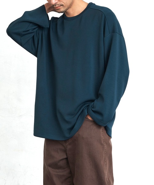Loungewear tokyo(ラウンジウェアトウキョウ)の「ルーズシルエット クルーネック長袖カットソー(Long Sleeve) ワンマイルウェア(Tシャツ/カットソー・メンズ・オフホワイト/ブラック/テラコッタ/ライトベージュ/ブルー系その他/ブルーグリーン/ラベンダー/ピンク・FREE)」の7枚目の写真