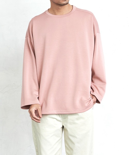 Loungewear tokyo(ラウンジウェアトウキョウ)の「ルーズシルエット クルーネック長袖カットソー(Long Sleeve) ワンマイルウェア(Tシャツ/カットソー・メンズ・オフホワイト/ブラック/テラコッタ/ライトベージュ/ブルー系その他/ブルーグリーン/ラベンダー/ピンク・FREE)」の1枚目の写真