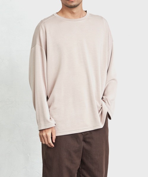 Loungewear tokyo(ラウンジウェアトウキョウ)の「ルーズシルエット クルーネック長袖カットソー(Long Sleeve) ワンマイルウェア(Tシャツ/カットソー・メンズ・オフホワイト/ブラック/テラコッタ/ライトベージュ/ブルー系その他/ブルーグリーン/ラベンダー/ピンク・FREE)」の5枚目の写真