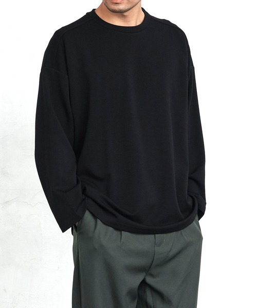 Loungewear tokyo(ラウンジウェアトウキョウ)の「ルーズシルエット クルーネック長袖カットソー(Long Sleeve) ワンマイルウェア(Tシャツ/カットソー・メンズ・オフホワイト/ブラック/テラコッタ/ライトベージュ/ブルー系その他/ブルーグリーン/ラベンダー/ピンク・FREE)」の3枚目の写真