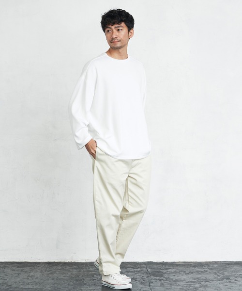 Loungewear tokyo(ラウンジウェアトウキョウ)の「ルーズシルエット クルーネック長袖カットソー(Long Sleeve) ワンマイルウェア(Tシャツ/カットソー・メンズ・オフホワイト/ブラック/テラコッタ/ライトベージュ/ブルー系その他/ブルーグリーン/ラベンダー/ピンク・FREE)」の12枚目の写真