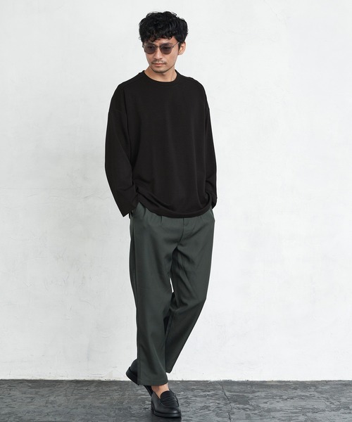 Loungewear tokyo(ラウンジウェアトウキョウ)の「ルーズシルエット クルーネック長袖カットソー(Long Sleeve) ワンマイルウェア(Tシャツ/カットソー・メンズ・オフホワイト/ブラック/テラコッタ/ライトベージュ/ブルー系その他/ブルーグリーン/ラベンダー/ピンク・FREE)」の16枚目の写真