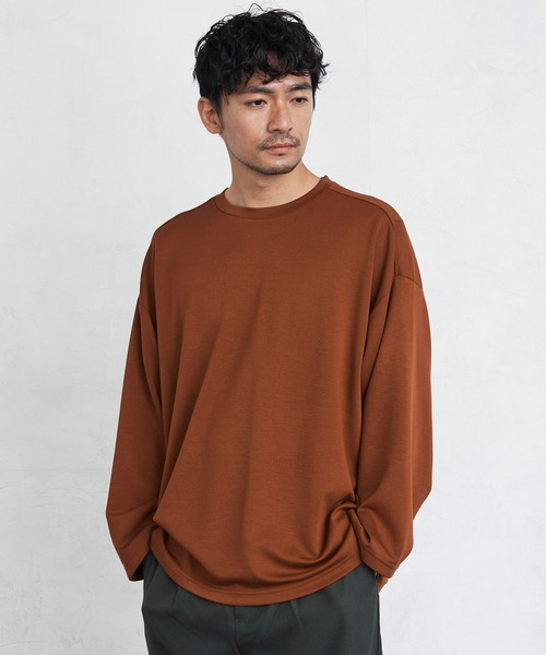 Loungewear tokyo(ラウンジウェアトウキョウ)の「ルーズシルエット クルーネック長袖カットソー(Long Sleeve) ワンマイルウェア(Tシャツ/カットソー・メンズ・オフホワイト/ブラック/テラコッタ/ライトベージュ/ブルー系その他/ブルーグリーン/ラベンダー/ピンク・FREE)」の17枚目の写真