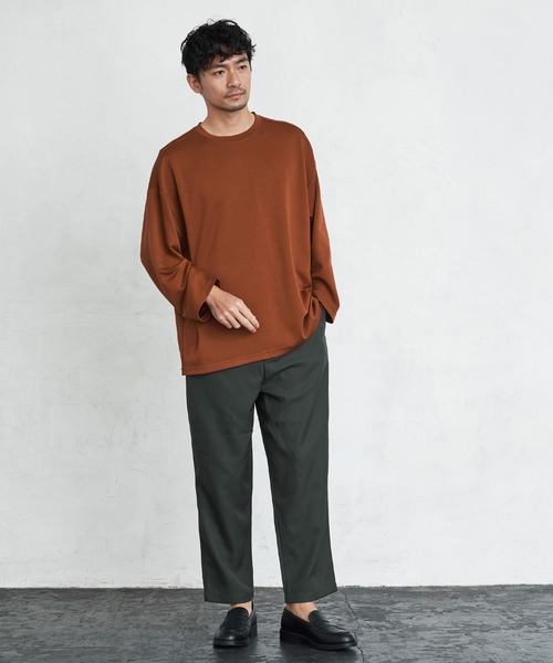 Loungewear tokyo(ラウンジウェアトウキョウ)の「ルーズシルエット クルーネック長袖カットソー(Long Sleeve) ワンマイルウェア(Tシャツ/カットソー・メンズ・オフホワイト/ブラック/テラコッタ/ライトベージュ/ブルー系その他/ブルーグリーン/ラベンダー/ピンク・FREE)」の19枚目の写真