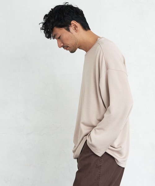 Loungewear tokyo(ラウンジウェアトウキョウ)の「ルーズシルエット クルーネック長袖カットソー(Long Sleeve) ワンマイルウェア(Tシャツ/カットソー・メンズ・オフホワイト/ブラック/テラコッタ/ライトベージュ/ブルー系その他/ブルーグリーン/ラベンダー/ピンク・FREE)」の21枚目の写真