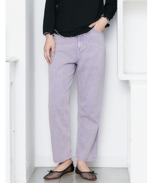 POU DOU DOU（プードゥドゥ）の「カラーデニムストレートパンツ（その他パンツ・レディース・ブラウン/ミント/ラベンダー・3）」の3枚目の写真