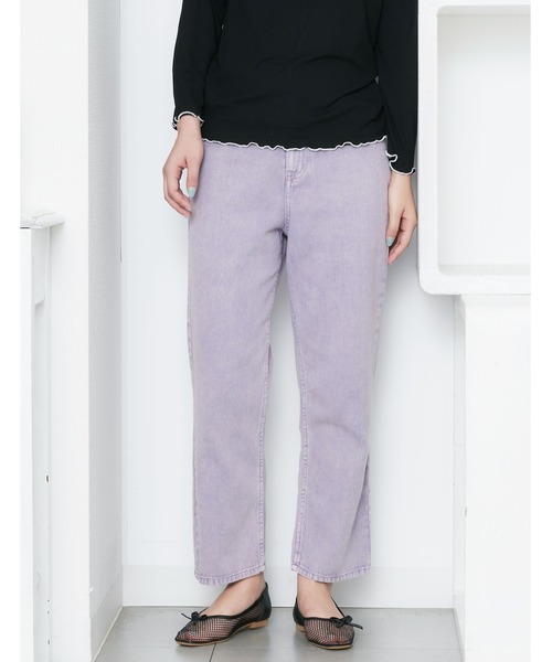 POU DOU DOU（プードゥドゥ）の「カラーデニムストレートパンツ（その他パンツ・レディース・ブラウン/ミント/ラベンダー・3）」の6枚目の写真