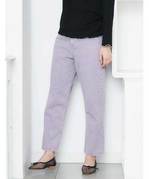 POU DOU DOU（プードゥドゥ）の「カラーデニムストレートパンツ（その他パンツ・レディース・ブラウン/ミント/ラベンダー・3）」の8枚目の写真
