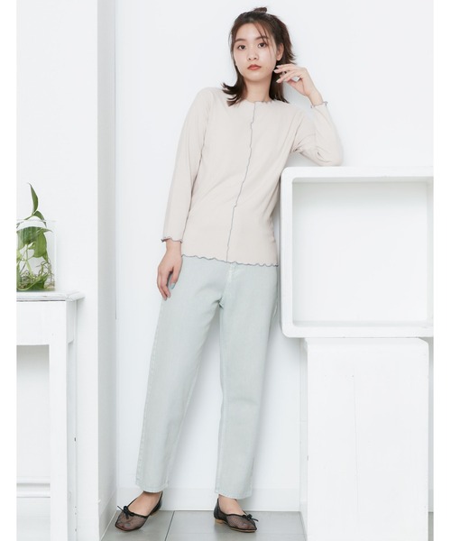 POU DOU DOU（プードゥドゥ）の「カラーデニムストレートパンツ（その他パンツ・レディース・ブラウン/ミント/ラベンダー・3）」の9枚目の写真