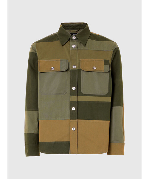 DIESEL（ディーゼル）の「メンズ シャツ ミックスマテリアル パッチ