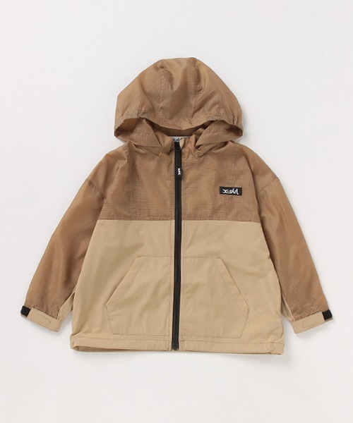 X-girl Stages（エックスガールステージス）の「シースルー異素材ブルゾン（ブルゾン・キッズ・ブラック/ベージュ・120cm/100cm/110cm/140cm/130cm）」の4枚目の写真