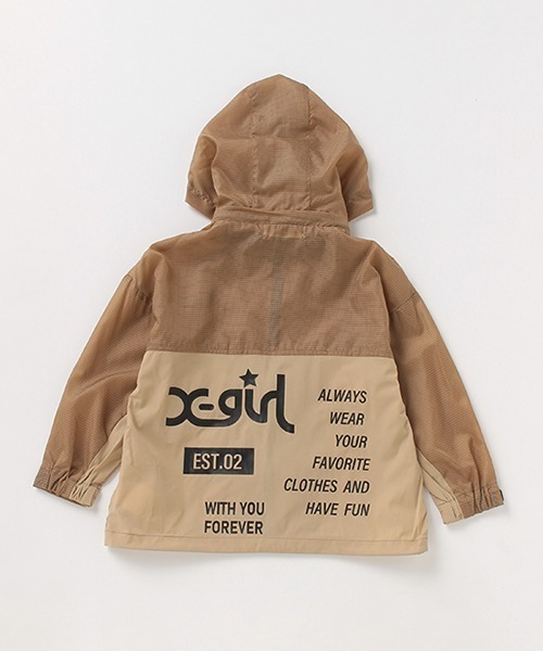 X-girl Stages（エックスガールステージス）の「シースルー異素材ブルゾン（ブルゾン・キッズ・ブラック/ベージュ・120cm/100cm/110cm/140cm/130cm）」の5枚目の写真