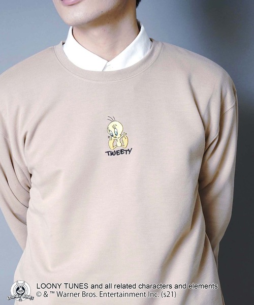 LB/S (エルビーエス)の「【ルーニー・チューンズ】 キャラクターポンチTトレーナー ロンT ワンポイント刺繍 ユニセックス(Tシャツ/カットソー・メンズ・ベージュ系その他/ホワイト/ブラック/ベージュ・LARGE/MEDIUM)」の10枚目の写真