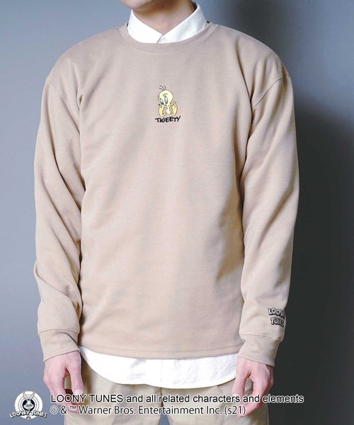 LB/S (エルビーエス)の「【ルーニー・チューンズ】 キャラクターポンチTトレーナー ロンT ワンポイント刺繍 ユニセックス(Tシャツ/カットソー・メンズ・ベージュ系その他/ホワイト/ブラック/ベージュ・LARGE/MEDIUM)」の8枚目の写真