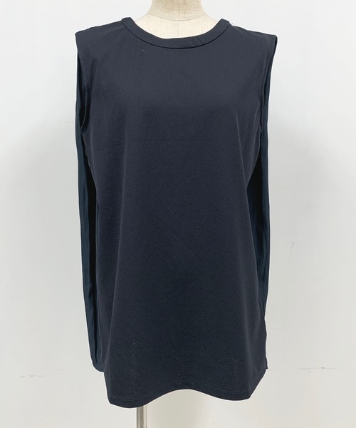 PICCIN(ピッチン)の「バック異素材ノースリーブ(Tシャツ/カットソー・レディース・チャコールグレー/ネイビー/アイボリー・M)」の12枚目の写真