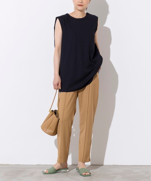 PICCIN(ピッチン)の「バック異素材ノースリーブ(Tシャツ/カットソー・レディース・チャコールグレー/ネイビー/アイボリー・M)」の17枚目の写真