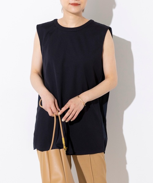 PICCIN(ピッチン)の「バック異素材ノースリーブ(Tシャツ/カットソー・レディース・チャコールグレー/ネイビー/アイボリー・M)」の21枚目の写真