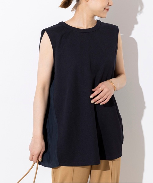 PICCIN(ピッチン)の「バック異素材ノースリーブ(Tシャツ/カットソー・レディース・チャコールグレー/ネイビー/アイボリー・M)」の20枚目の写真