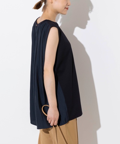 PICCIN(ピッチン)の「バック異素材ノースリーブ(Tシャツ/カットソー・レディース・チャコールグレー/ネイビー/アイボリー・M)」の19枚目の写真