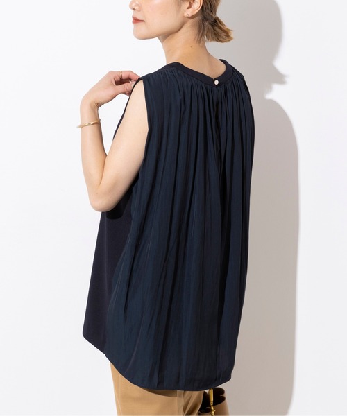 PICCIN(ピッチン)の「バック異素材ノースリーブ(Tシャツ/カットソー・レディース・チャコールグレー/ネイビー/アイボリー・M)」の18枚目の写真