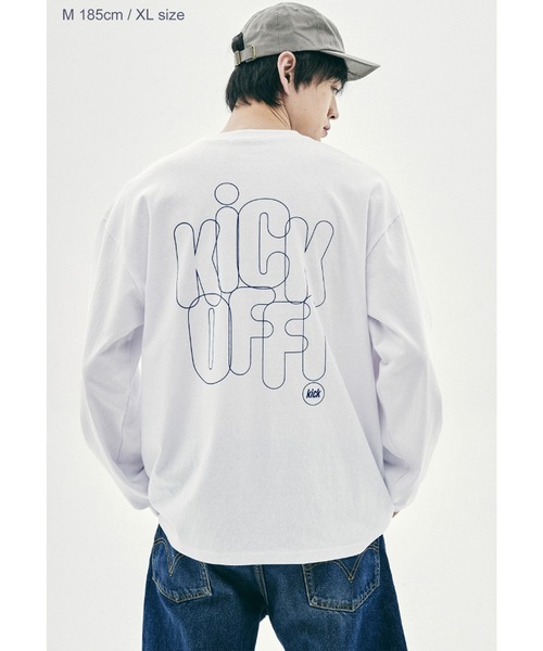 NASTY KICK(ナスティーキック)の「『NASTYKICK/NS+K/ナスティーキック』KICKOFF LS /キックオフ ロングスリーブ Tシャツ(Tシャツ/カットソー・メンズ・ホワイト/ブラック・M/L)」の2枚目の写真