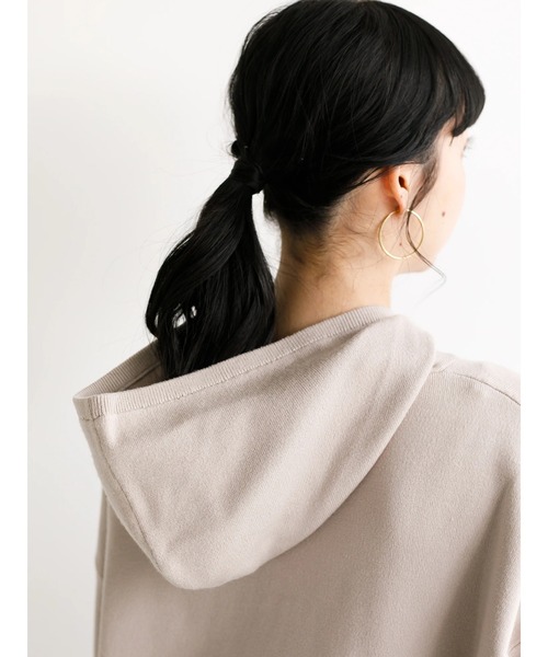 earth music&ecology（アースミュージックアンドエコロジー）の「スムースニットフーディ ＊（パーカー・レディース・ライトピンク/グレイッシュベージュ/ライトグリーン/アイボリー/ライトブラウン/ライトパープル・FREE）」の12枚目の写真