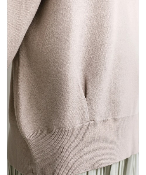 earth music&ecology（アースミュージックアンドエコロジー）の「スムースニットフーディ ＊（パーカー・レディース・ライトピンク/グレイッシュベージュ/ライトグリーン/アイボリー/ライトブラウン/ライトパープル・FREE）」の15枚目の写真