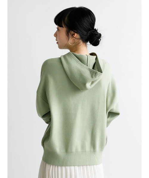 earth music&ecology（アースミュージックアンドエコロジー）の「スムースニットフーディ ＊（パーカー・レディース・ライトピンク/グレイッシュベージュ/ライトグリーン/アイボリー/ライトブラウン/ライトパープル・FREE）」の22枚目の写真