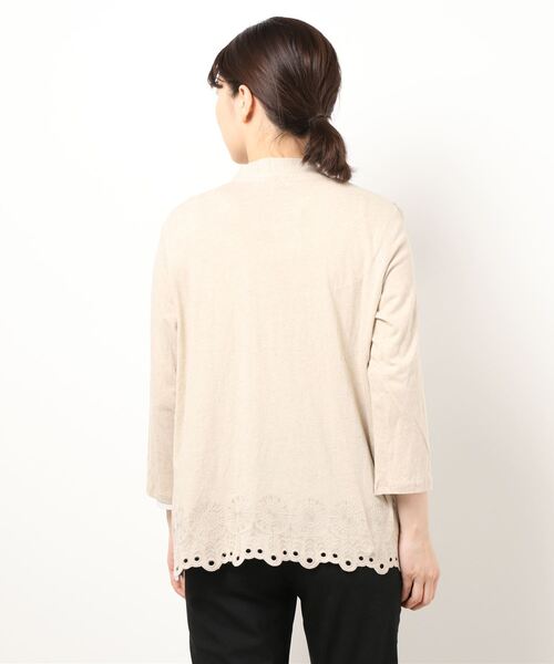 Comme Ca Mature(コムサマチュア)の「リネン カーデイガン(カーディガン/ボレロ・レディース・ネイビー/キナリ・MEDIUM/LARGE)」の4枚目の写真