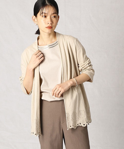 Comme Ca Mature(コムサマチュア)の「リネン カーデイガン(カーディガン/ボレロ・レディース・ネイビー/キナリ・MEDIUM/LARGE)」の12枚目の写真