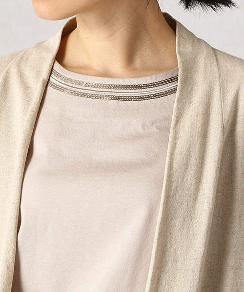 Comme Ca Mature(コムサマチュア)の「リネン カーデイガン(カーディガン/ボレロ・レディース・ネイビー/キナリ・MEDIUM/LARGE)」の15枚目の写真