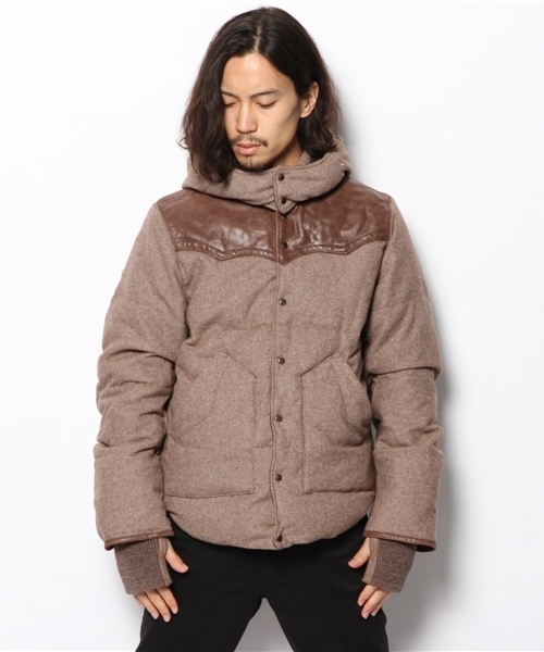 goa（ゴア）の「ツイードレザーヨークダウンジャケット（ダウンジャケット/コート・メンズ・モカ/ベージュ・1/2）」の3枚目の写真