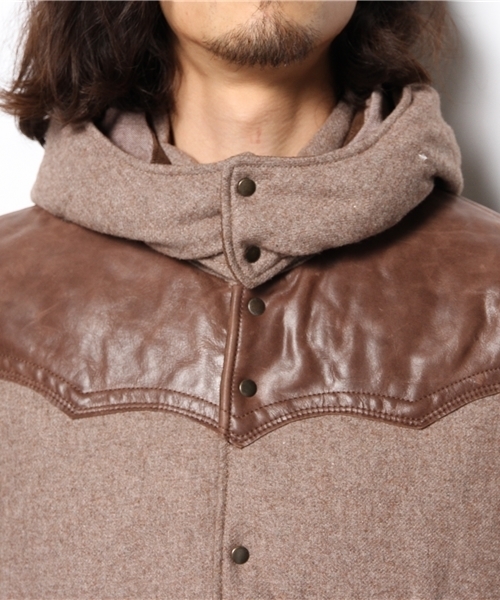 goa（ゴア）の「ツイードレザーヨークダウンジャケット（ダウンジャケット/コート・メンズ・モカ/ベージュ・1/2）」の9枚目の写真